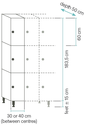 3 lockers per column